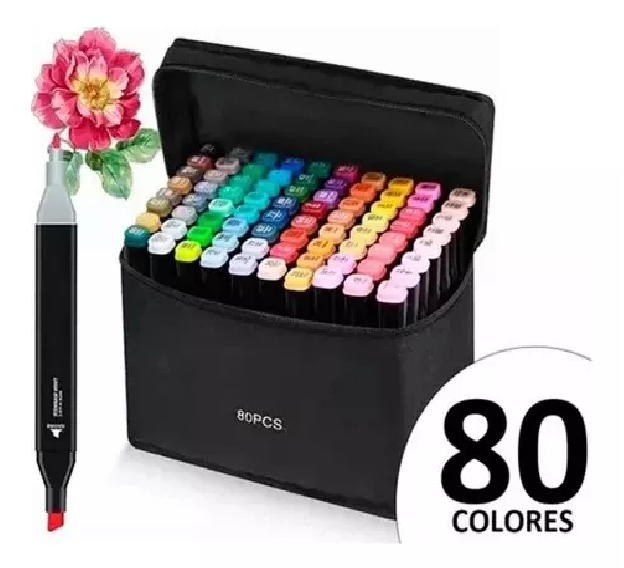 kit Marcadores Dobles Set De 80 Colores